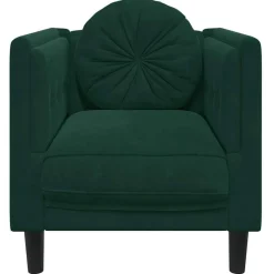 vidaXL Sillón con cojín terciopelo Verde oscuro Clearance