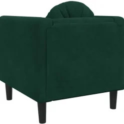 vidaXL Sillón con cojín terciopelo Verde oscuro Clearance