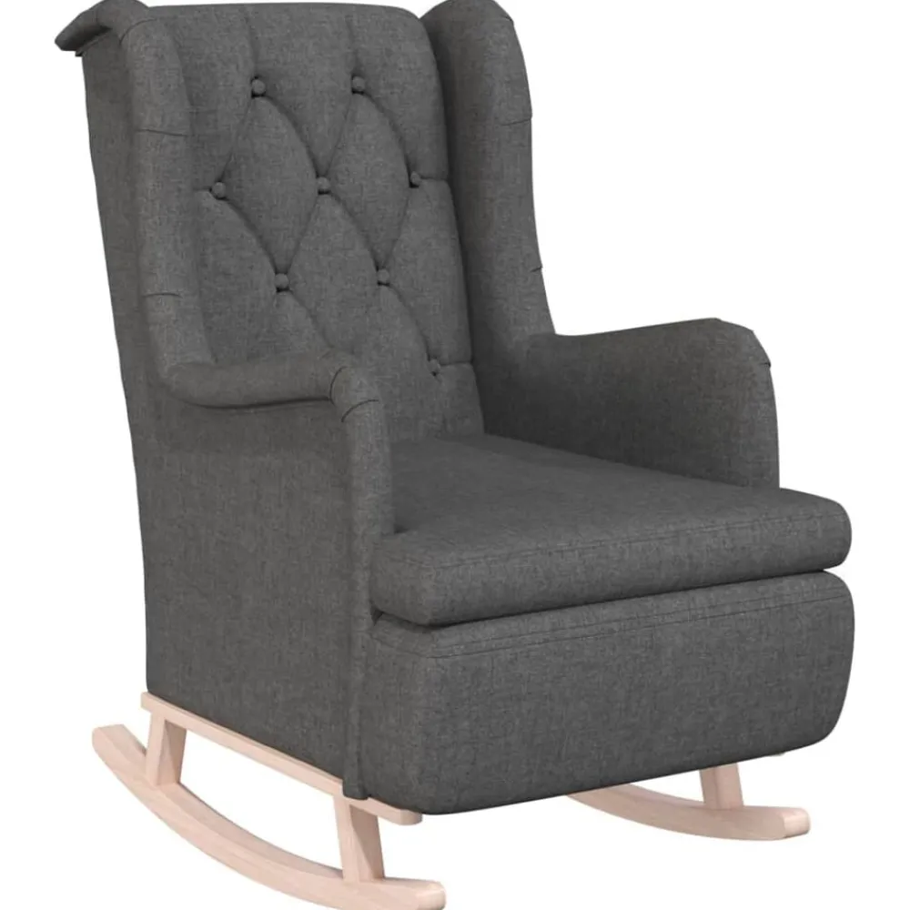 vidaXL Sillas-Sillón con patas mecedoras madera caucho terciopelo