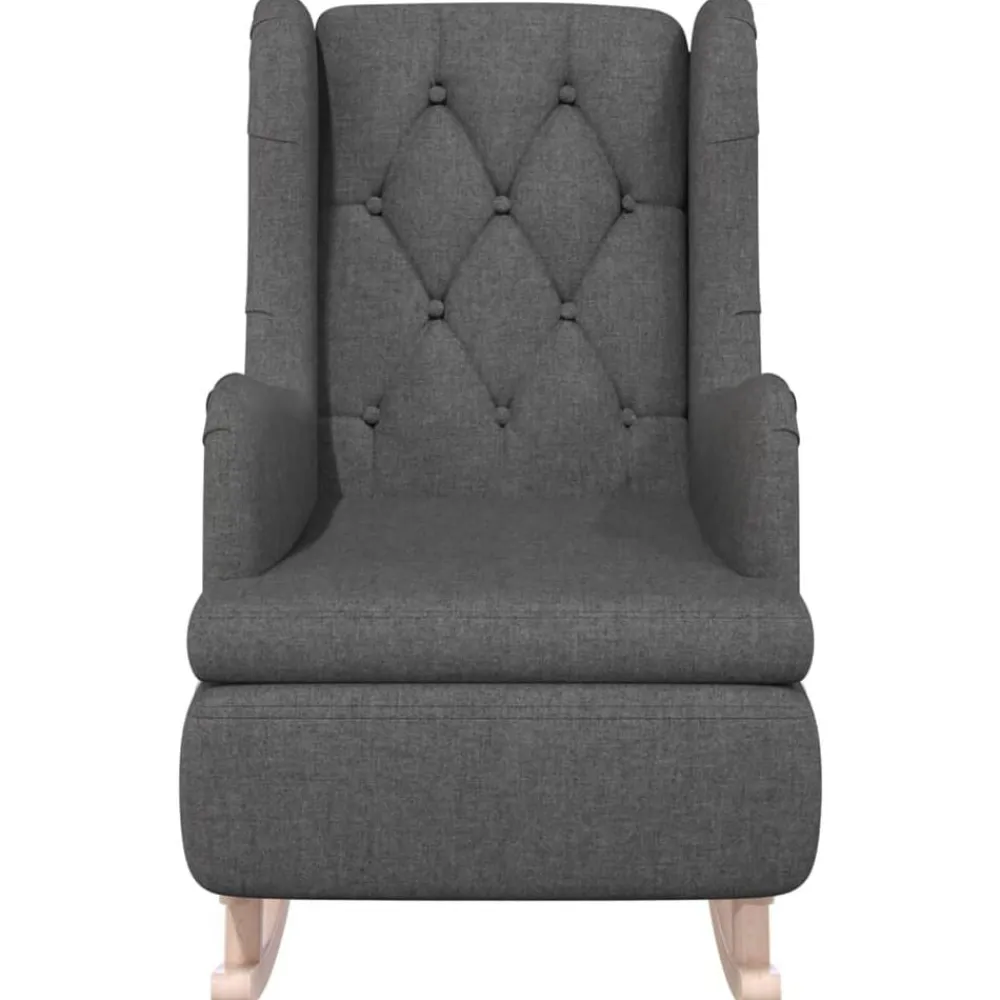 vidaXL Sillas-Sillón con patas mecedoras madera caucho terciopelo