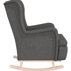 vidaXL Sillas-Sillón con patas mecedoras madera caucho terciopelo