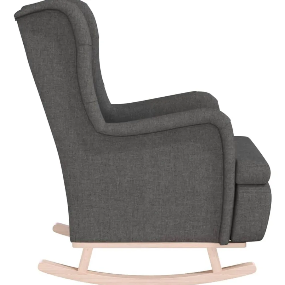 vidaXL Sillas-Sillón con patas mecedoras madera caucho terciopelo