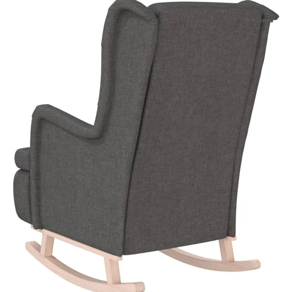 vidaXL Sillas-Sillón con patas mecedoras madera caucho terciopelo
