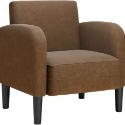 vidaXL Sillón con reposabrazos marrón 54 cm cuero sintética Marr&oacute;n Sale