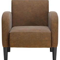 vidaXL Sillón con reposabrazos marrón 54 cm cuero sintética Marrón Sale