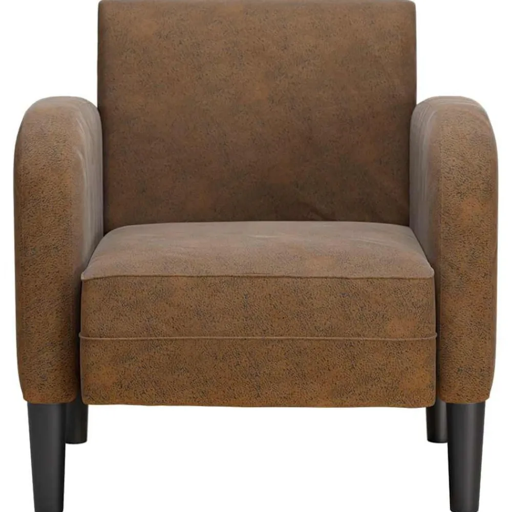 vidaXL Sillón con reposabrazos marrón 54 cm cuero sintética Marrón Sale