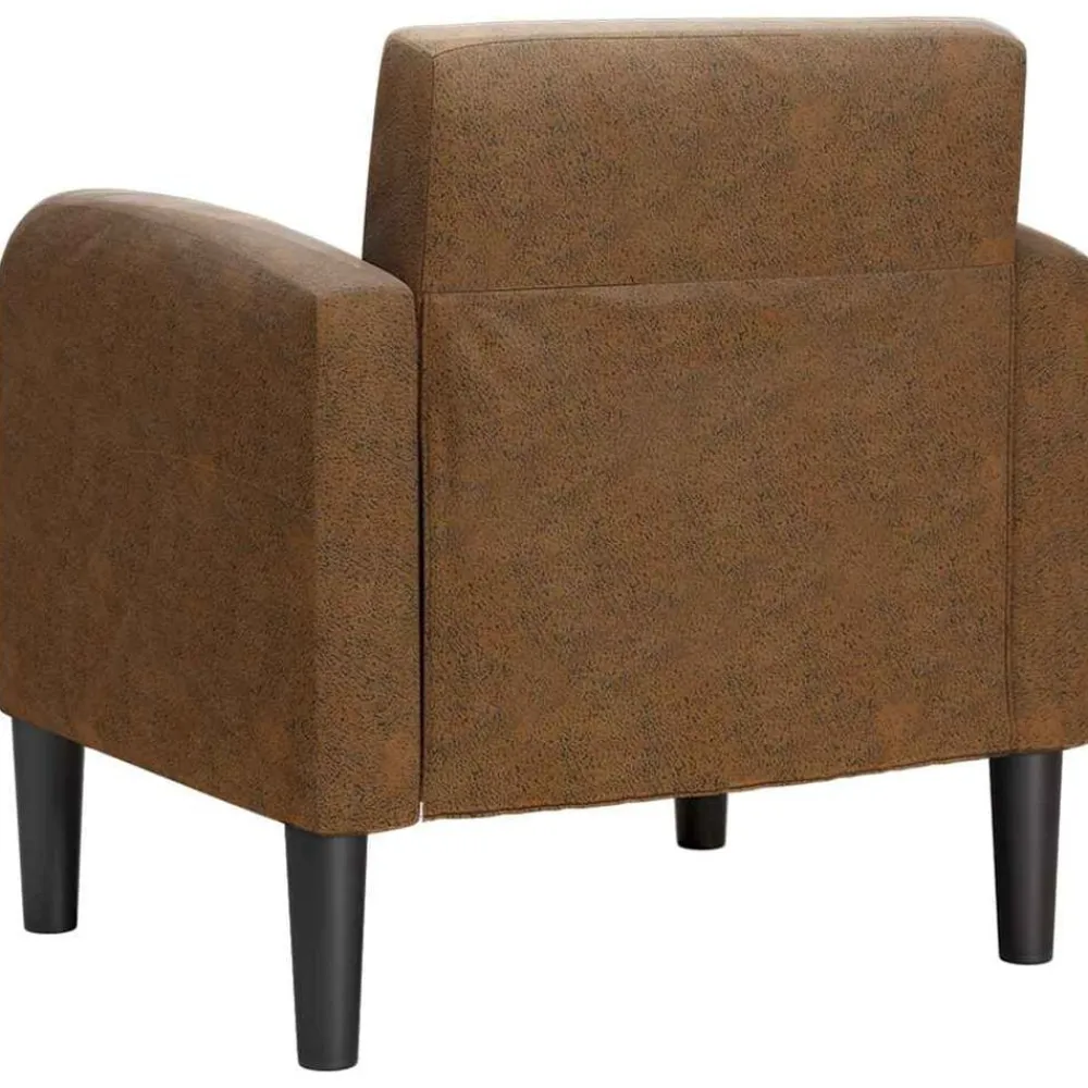 vidaXL Sillón con reposabrazos marrón 54 cm cuero sintética Marrón Sale