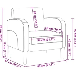 vidaXL Sillón con reposabrazos marrón 54 cm cuero sintética Marrón Sale