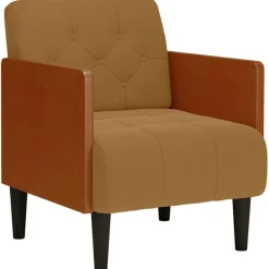 vidaXL Sillón con reposabrazos de terciopelo marrón 55 cm Marr&oacute;n