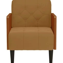 vidaXL Sillón con reposabrazos de terciopelo marrón 55 cm Marr&oacute;n