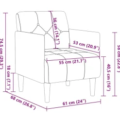 vidaXL Sillón con reposabrazos de terciopelo marrón 55 cm Marr&oacute;n