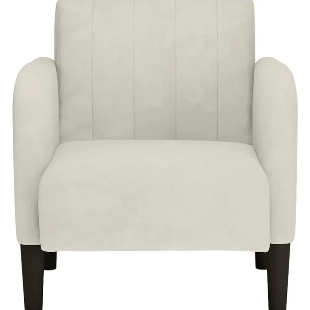 vidaXL Sillón con reposabrazos en terciopelo color 54 cm Crema Discount