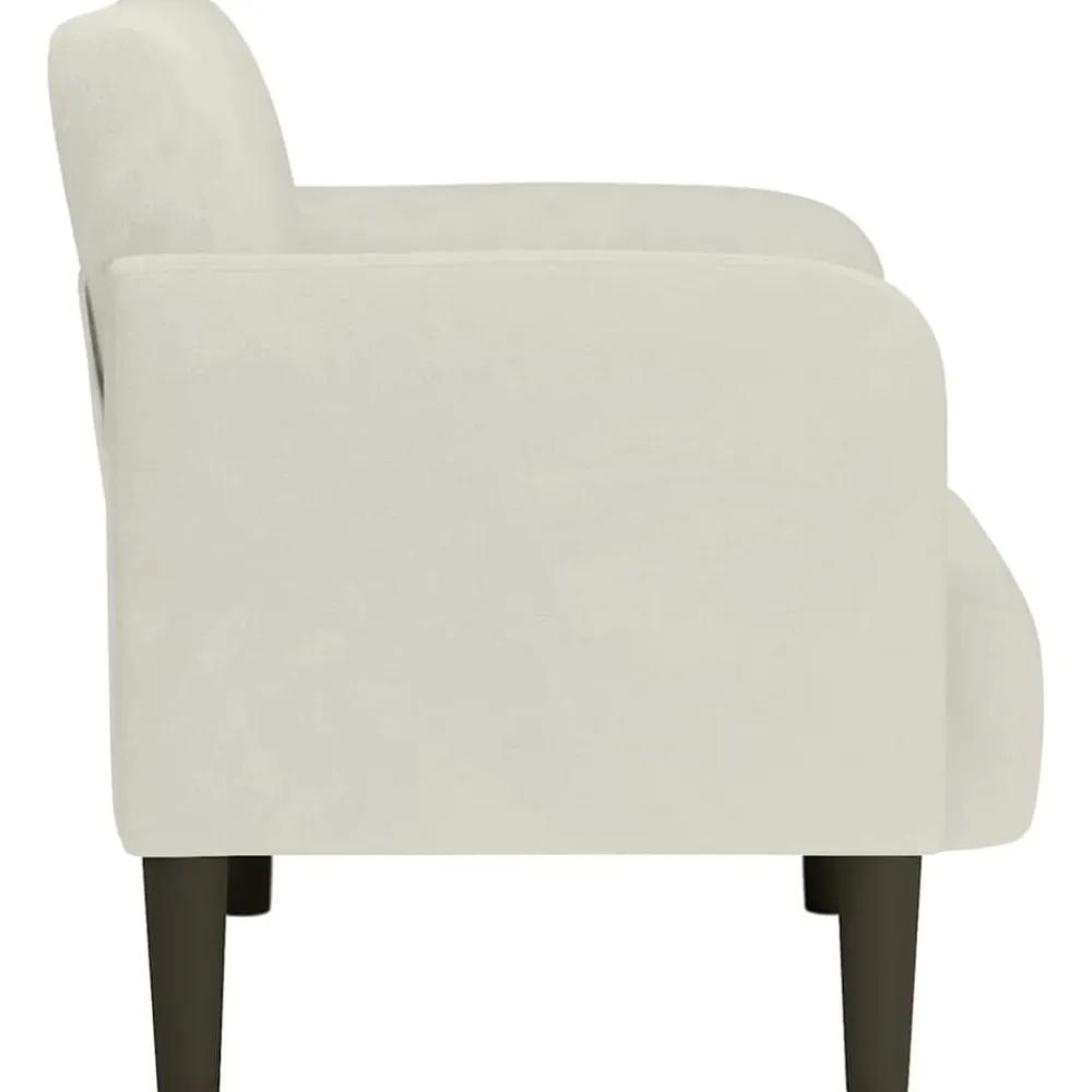 vidaXL Sillón con reposabrazos en terciopelo color 54 cm Crema Discount