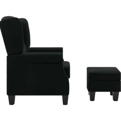 vidaXL Sillas-Sillón con reposapiés de tela