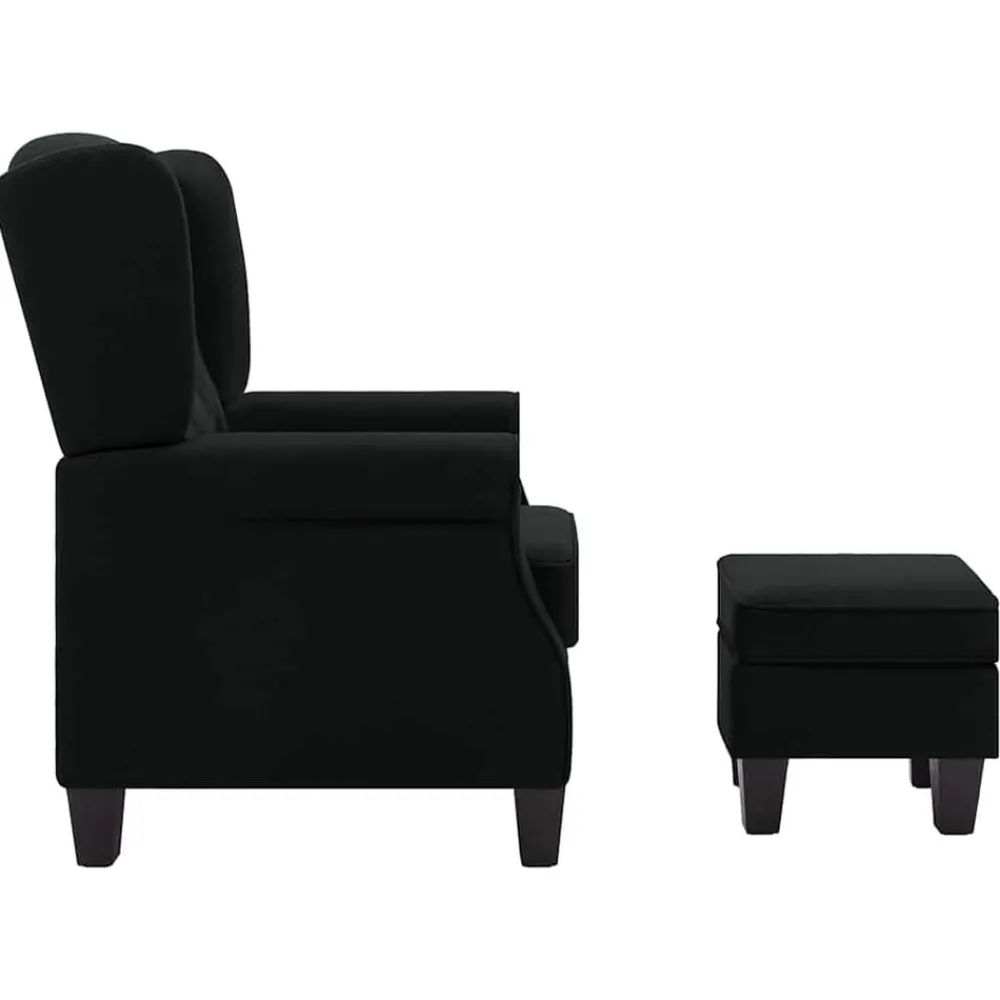 vidaXL Sillas-Sillón con reposapiés de tela