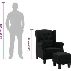vidaXL Sillas-Sillón con reposapiés de tela