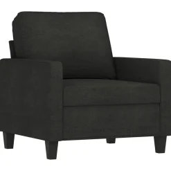 vidaXL Sillón con taburete tela 60 cm Negro Best