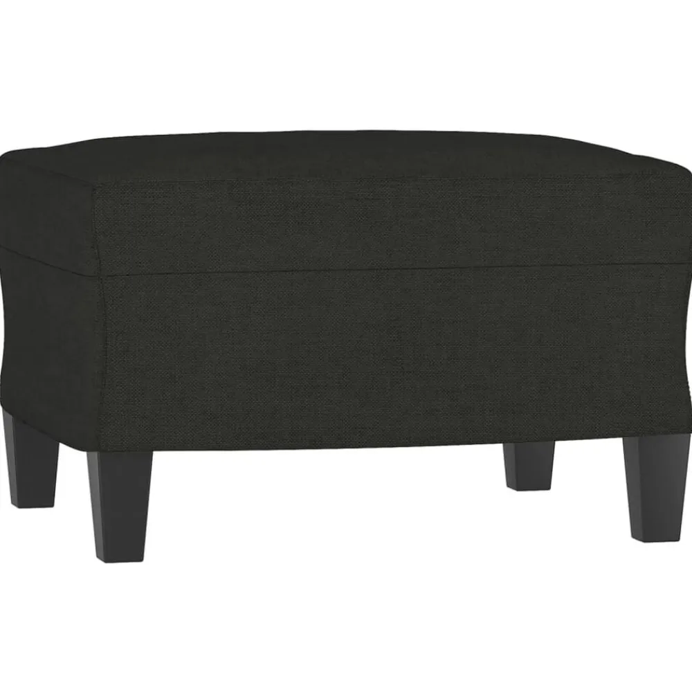 vidaXL Sillón con taburete tela 60 cm Negro Best