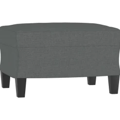 vidaXL Sillón con taburete tela 60 cm Gris oscuro New
