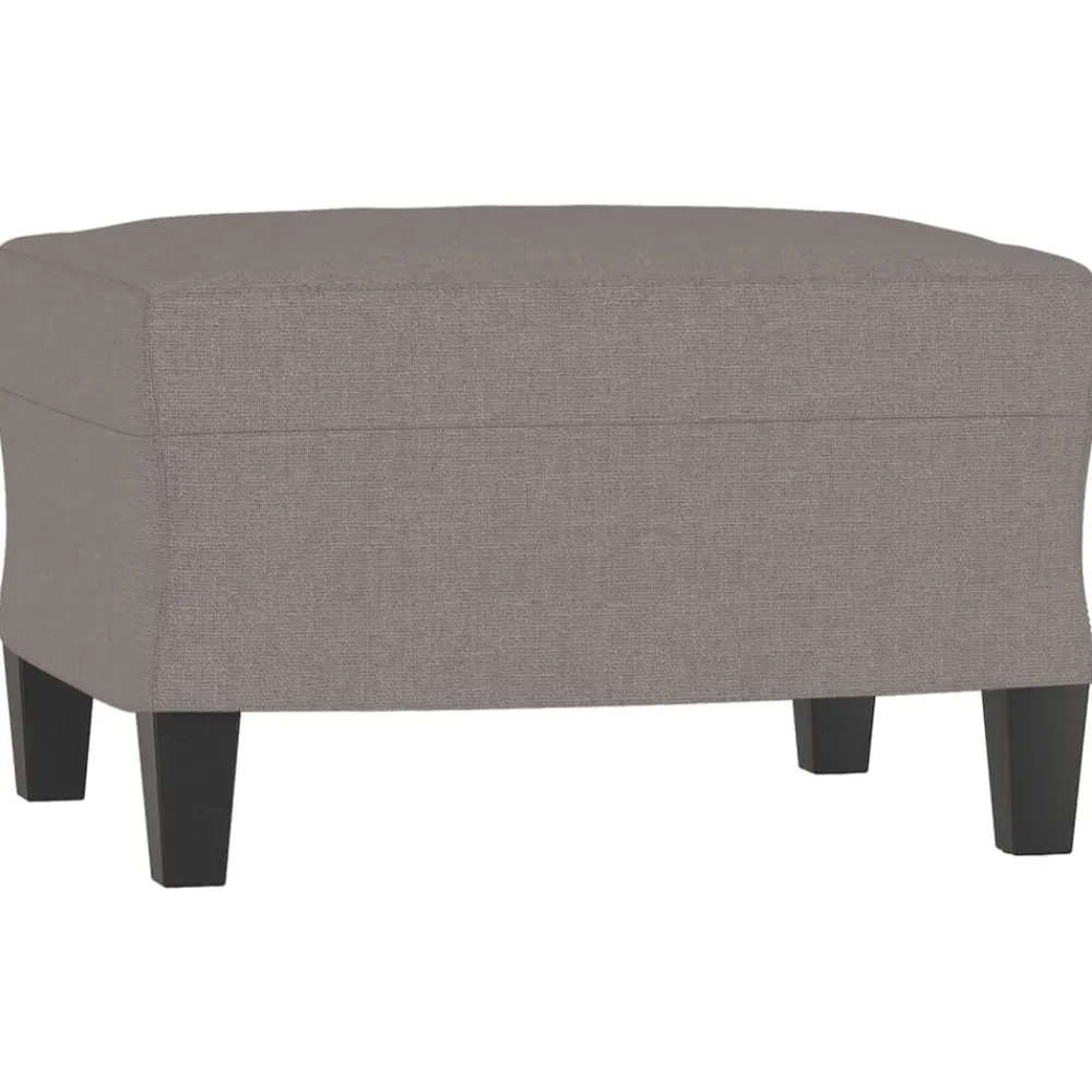 vidaXL Sillón con taburete tela gris taupe 60 cm Taupé Online