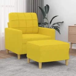 vidaXL Sofás-Sillón con taburete tela 60 cm
