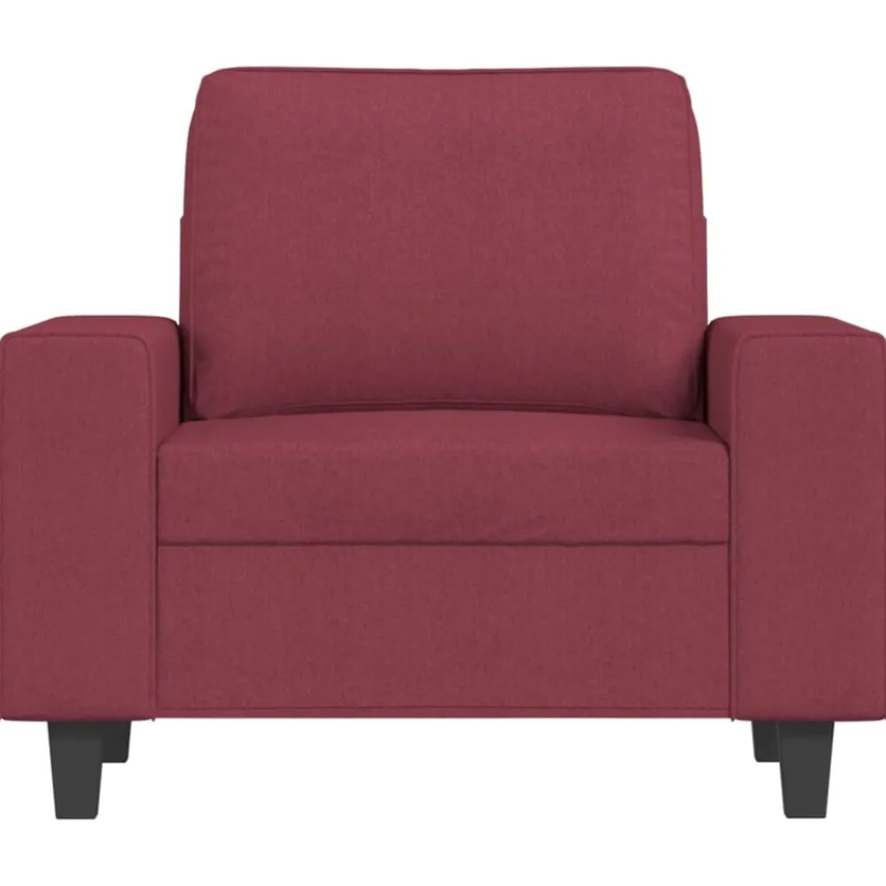 vidaXL Sofás-Sillón con taburete tela rojo tinto 60 cm