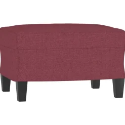 vidaXL Sofás-Sillón con taburete tela rojo tinto 60 cm