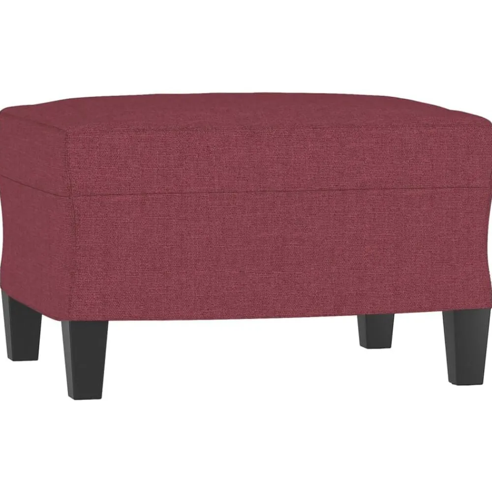 vidaXL Sofás-Sillón con taburete tela rojo tinto 60 cm