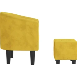 vidaXL Sillón con taburete terciopelo Amarillo