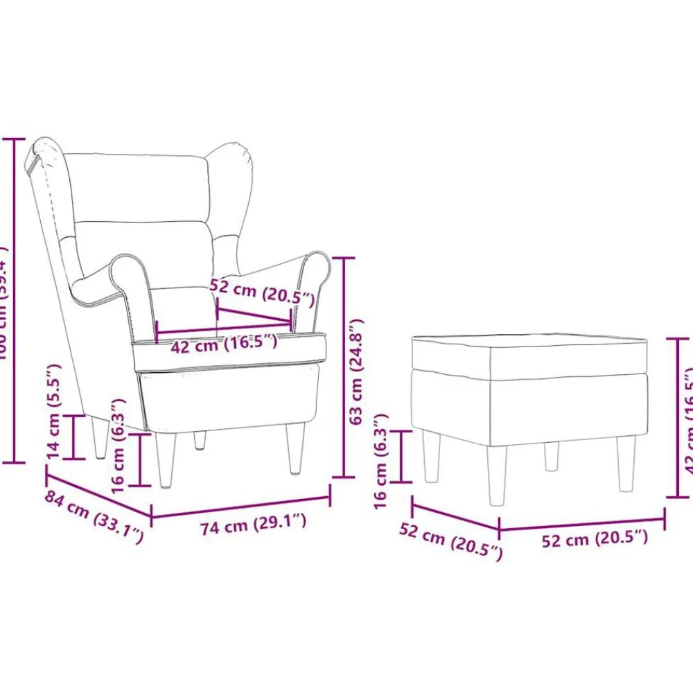 vidaXL Sillón con taburete reposapiés tela Gris oscuro Discount