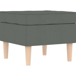 vidaXL Sillón con taburete reposapiés tela Gris oscuro Discount