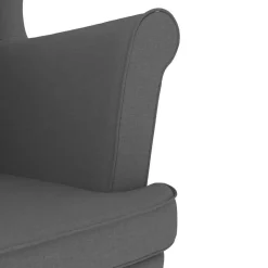 vidaXL Sillón con taburete reposapiés tela Gris oscuro Discount
