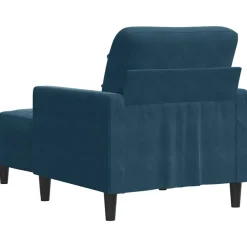 vidaXL Sillón con taburete terciopelo 60 cm Azul New