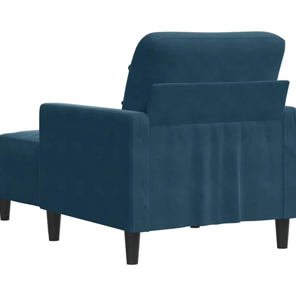 vidaXL Sillón con taburete terciopelo 60 cm Azul New