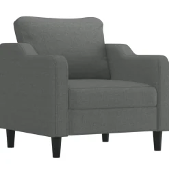 vidaXL Sillón con taburete tela 60 cm Gris oscuro Hot