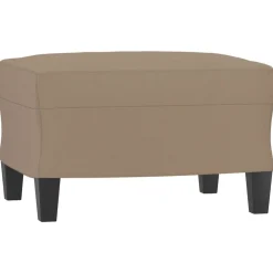 vidaXL Sillón con taburete cuero sintético color 60 cm Capuchino Sale