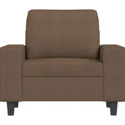 vidaXL Sillón con taburete tela marrón 60 cm Marr&oacute;n Clearance