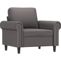 vidaXL Sofás-Sillón con taburete cuero sintético 60 cm