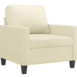 vidaXL Sofás-Sillón con taburete cuero sintético color 60 cm