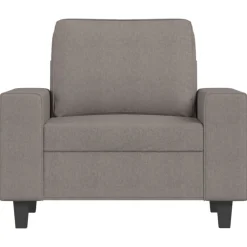 vidaXL Sofás-Sillón con taburete tela gris taupe 60 cm
