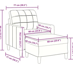 vidaXL Sofás-Sillón con taburete terciopelo 60 cm