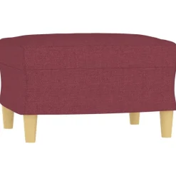 vidaXL Sillón con taburete tela rojo tinto 60 cm Rojo vino tinto