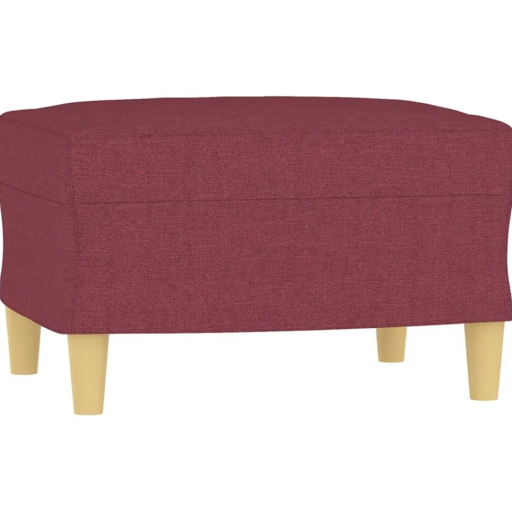 vidaXL Sillón con taburete tela rojo tinto 60 cm Rojo vino tinto