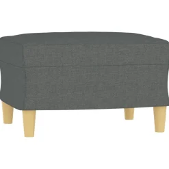 vidaXL Sillón con taburete tela 60 cm Gris oscuro Best