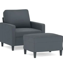 vidaXL Sofás-Sillón con taburete terciopelo 60 cm