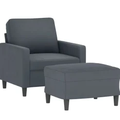 vidaXL Sofás-Sillón con taburete terciopelo 60 cm