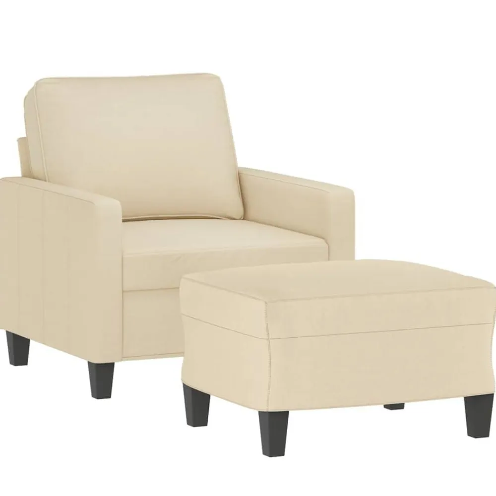vidaXL Sofás-Sillón con taburete tela 60 cm