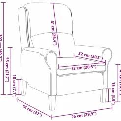 vidaXL Sillas-sillón 76 x 94 x 102 cm Microfibra