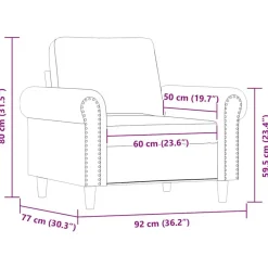 vidaXL Sofás-Sillón cuero sintético 60 cm