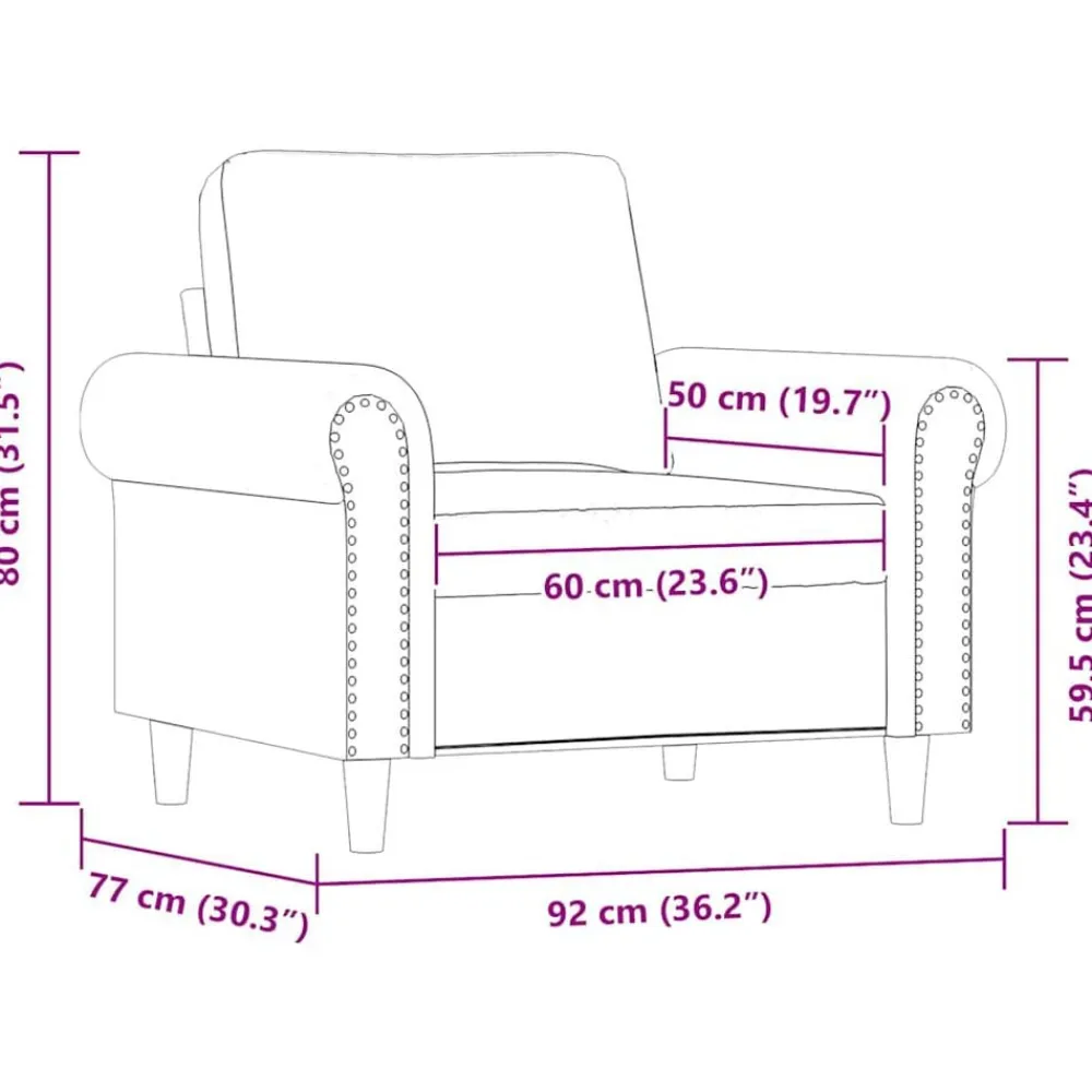 vidaXL Sofás-Sillón cuero sintético 60 cm